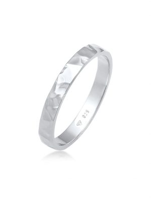 Ring Basic Bandring Fein Gehämmert 925 Silber Elli Silber
