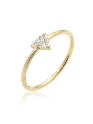 Ring Dreieck Geo Diamanten (0.03 Ct.) 375Er Gelbgold Elli DIAMONDS Gold