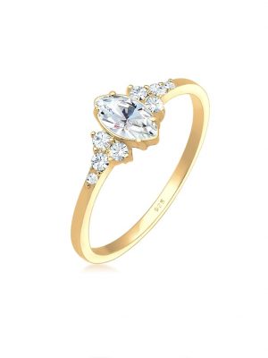 Ring Funkelnd Marquise Kristalle 925 Silber Elli Gold