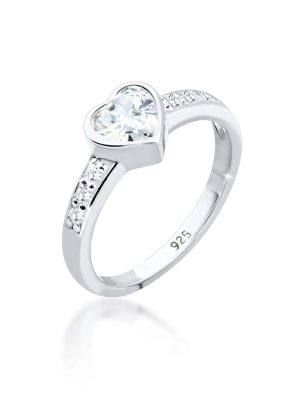 Ring Herz Symbol Verlobung Zirkonia 925 Sterling Silber Elli Silber