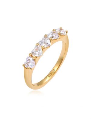 Ring Herz Zirkonia Memoire Verlobung 925 Silber Elli Gold
