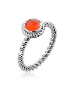 Ring Karneol Geburtsstein September Boho 925 Silber Nenalina Orange