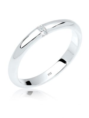 Ring Klassisch Diamant (0.04 Ct.) 925 Sterling Silber Elli DIAMONDS Weiß