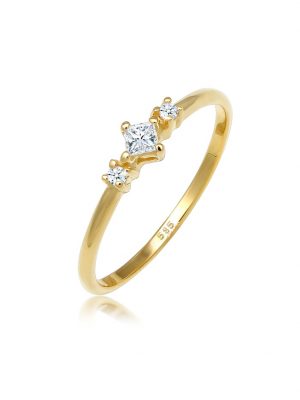 Ring Prinzessschliff Diamant (0.13 Ct) 585 Gelbgold Elli DIAMONDS Gold