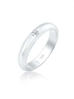 Ring Solitär Verlobung Diamant (0.06 Ct.) 925Er Silber Elli DIAMONDS Silber
