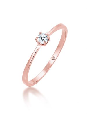 Ring Solitär Verlobung Diamant (0.11 Ct.) 750 Roségold Elli DIAMONDS Rosegold