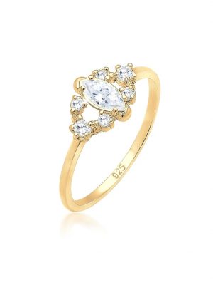 Ring Valentin Floral Zirkonia Kristalle 925Er Silber Elli Gold