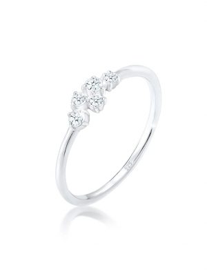 Ring Verlobung Diamant (0.105 Ct) Pavé 925 Silber Elli DIAMONDS Silber