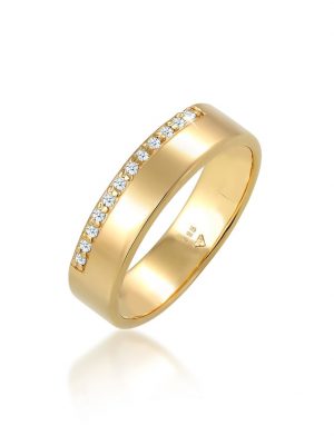 Ring Verlobung Diamant (0.12 Ct) Luxuriös 585 Gelbgold Elli DIAMONDS Gold