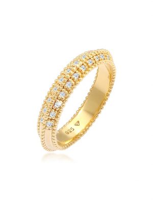 Ring Verlobung Diamant (0.12 Ct.) 925Er Sterling Silber Elli DIAMONDS Gold