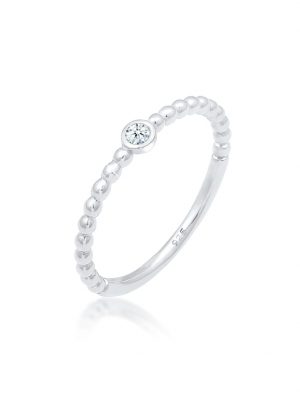 Ring Verlobung Geo Kugeln Diamant (0.03Ct) 925Er Silber Elli DIAMONDS Silber