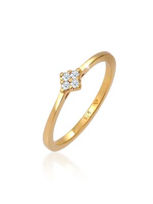 Ring Verlobung Klassisch Diamant 0.06 Ct. 925 Silber Elli DIAMONDS Gold