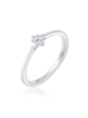 Ring Verlobung Klassisch Diamant 0.06 Ct. 925 Silber Elli DIAMONDS Silber