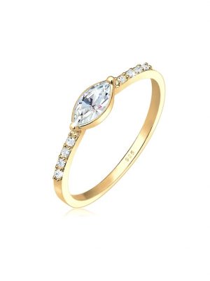 Ring Verlobung Marquise Kristalle 925 Silber Elli Gold