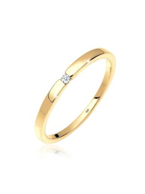 Ring Verlobung Solitär Diamant 0.015 Ct. 585 Gelbgold Elli DIAMONDS Weiß