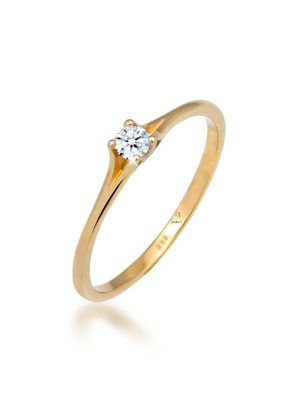 Ring Verlobung Vintage Diamant (0.06 Ct.) 585 Gelbgold Elli DIAMONDS Gold