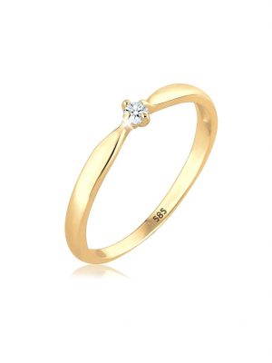 Ring Verlobung Welle Diamant (0.03 Ct.) 585 Gelbgold Elli DIAMONDS Gold