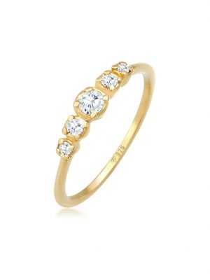Ring Zirkonia Verlobung Eternity Stapelring 925 Silber Elli Gold