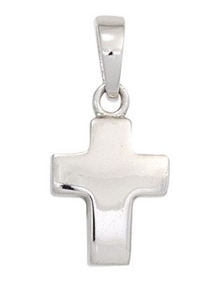 SIGO Anhänger Kreuz 925 Sterling Silber rhodiniert Kreuzanhänger Silberkreuz