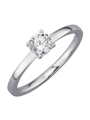 Solitärring mit Brillant Diemer Solitär Weiß
