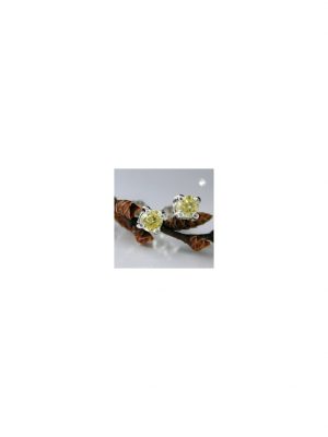 Stecker 3x3mm Glasstein rhodiniert gelb-citrin Glas 925 Gallay Schmuckgroßhandel Silber