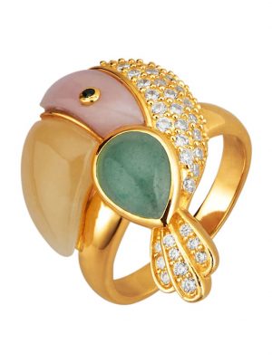Tukan-Ring mit Aventurin Multicolor