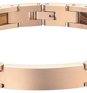 AcserGery Armband "Holz-Armband für Herren. modisches Holz und Edelstahl. magnetisch. 4 Elemente. Holzarmreif. Schmuck. tolles Geschenk für Männer"