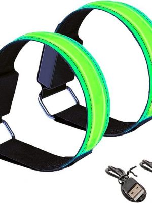 AcserGery Bettelarmband "LED-reflektierendes Armband, reflektierende Armbänder, leuchtendes Armband, verstellbares Armband, zum Joggen, Gehen mit dem Hund, Laufen, für Kinder oder Erwachsene"