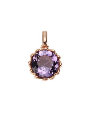 Anhänger 585/- Rotgold Amethyst 585/- Gold Amethyst lila 2,1cm Glänzend 0,03ct Orolino Rot