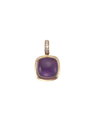 Anhänger 585/- Rotgold Amethyst Brillanten 585/- Gold Amethyst lila 1,65cm Glänzend 0,03ct Orolino Rot