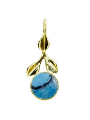 Anhänger - Blüte - Gold 333/000 - Türkis OSTSEE-SCHMUCK Gelb