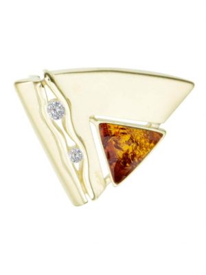 Anhänger - Gleiter-Benita - Gold 585/000 - Bernstein/Brillant OSTSEE-SCHMUCK Gelb