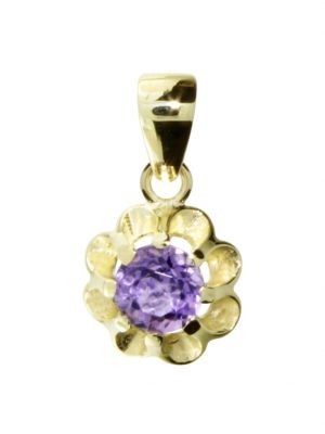Anhänger - Pia 6 mm - Gold 333/000 - Amethyst OSTSEE-SCHMUCK Gelb