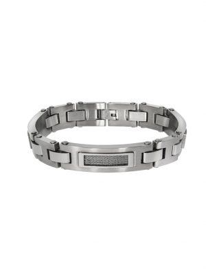 Armband Edelstahl 21cm Glänzend ZEEme Grau