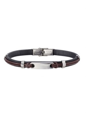 Armband Edelstahl 21cm Glänzend nox Schwarz/braun
