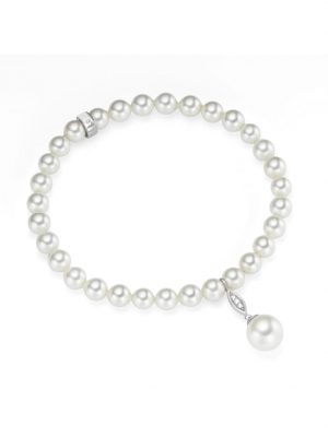 Armband Perl-Behang mit ZIrkonia, Silber 925 Giorgio Martello Weiss