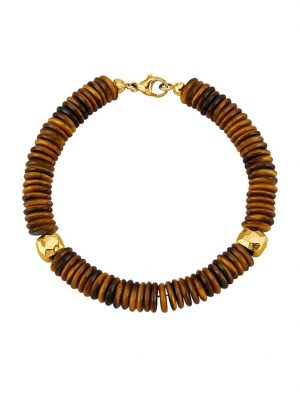 Armband aus Tigerauge-Scheiben Braun