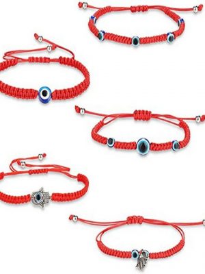 BEARSU Charm-Armband "Rotes Schnur Armband Evil Eye Armband Damen Herren Armband Rotes Armband Tibetisches Armband 5-8 STK" (1-tlg)