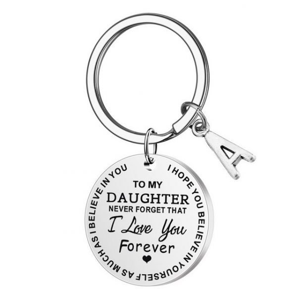 BOTRIBAS Schlüsselanhänger "Schlüsselanhänger mit Anhänger "An meine Tochter" Edelstahl"