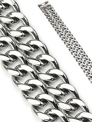 BUNGSA Armband "Armband zweireihig Silber aus Edelstahl Unisex" (1 Armband, 1-tlg., inkl. Schmuckbeutel aus Organza), Bracelet Armschmuck