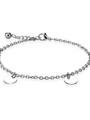 BUNGSA Armband "Bettelarmband mit runden Plättchen Silber aus" (1 Armband, 1-tlg., inkl. Schmuckbeutel aus Organza), Bracelet Armschmuck