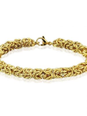 BUNGSA Goldarmband "Armband mit verwobenen Gliedern Gold aus Edelstahl" (1 Armband, 1-tlg., inkl. Schmuckbeutel aus Organza), Bracelet Armschmuck