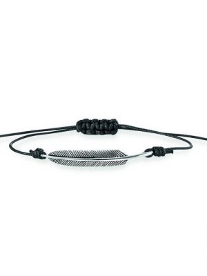 CAÏ Armband "925/- Sterling Silber schwarz Feder"