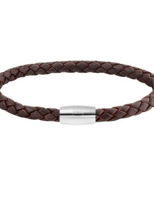 CAÏ Armband "Edelstahl Leder braun 23cm"