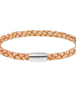 CAÏ Armband "Edelstahl Leder natur 20cm"