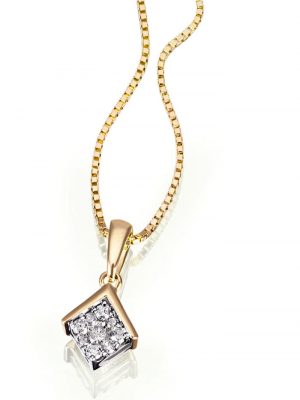 Collier 585 Gelbgold 9 Brill. 0,13 ct P1 weiß Goldmaid Goldfarben