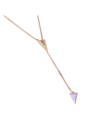 Collier Messing Achat blau 40,5+5,0cm Glänzend Buckley Rot