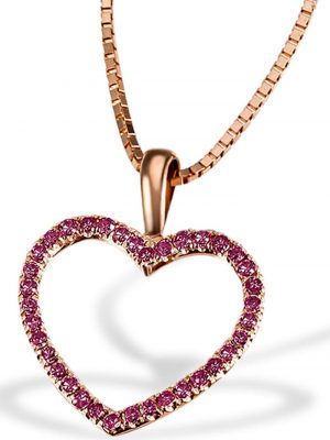 Collier Red Heart 375 Rotgold 30 Rubine 0,18 ct. Goldmaid Rotgoldfarben