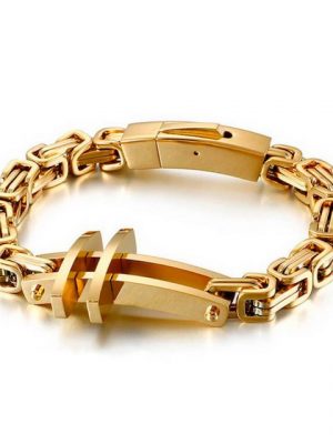 DALMARO.de Edelstahlarmband "Edelstahl Armband CASA GOLD" (Edelstahl, Handgefertigt, Stilvoll), Herren Armband inkl. Schmuckschachtel