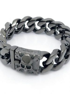 DALMARO.de Edelstahlarmband "Edelstahl Armband DARK TOX" (Edelstahl, Handgefertigt, Stilvoll), Herren Armband inkl. Schmuckschachtel